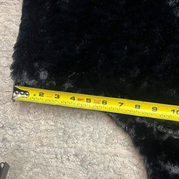 Democracy Lined Black Soft Faux Fur Shawl Collar Poncho Coat Womens Plus 2X - Picture 14 of 16